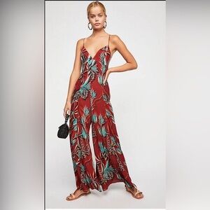 Free People Alissa Tropical Printed Jumpsuit 
Size 2